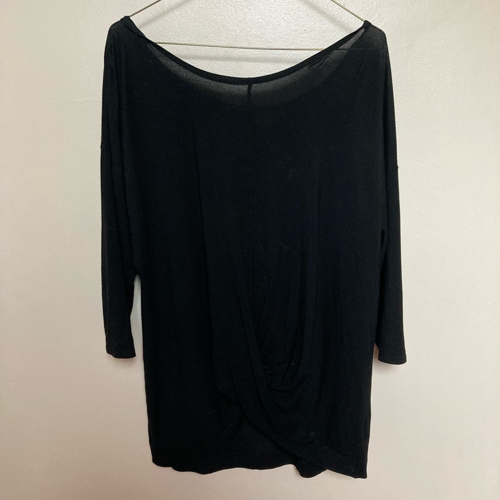 St Tropez Black Twist Front Women's Top